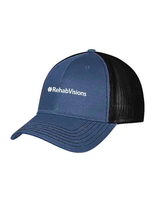 Dark Royal/Black Mesh Trucker Cap Snap Back w/RehabVisions Logo