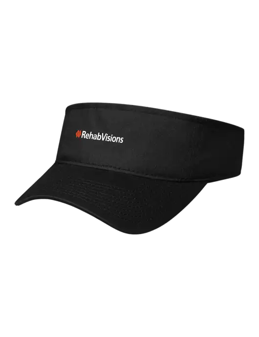 Black Cap Visor w/RehabVisions Logo