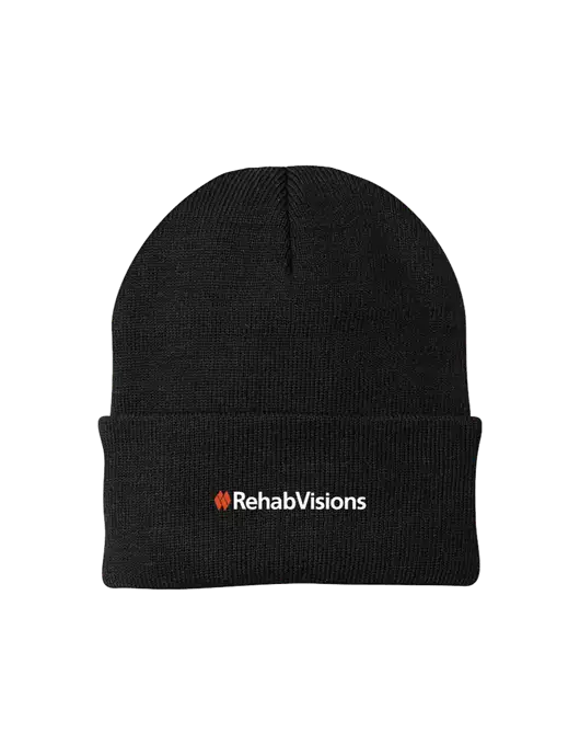 Black Knit Cap w/RehabVisions Logo