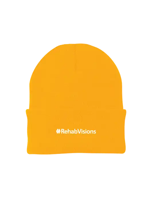 Gold Knit Cap w/RehabVisions Logo