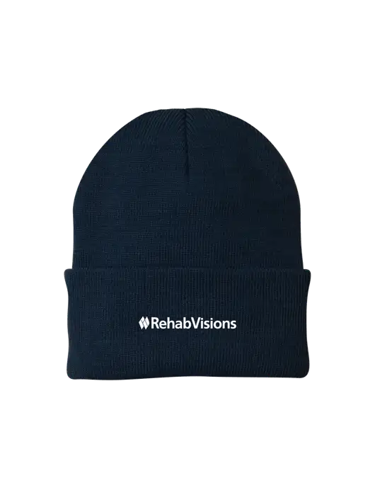 Navy Knit Cap w/RehabVisions Logo