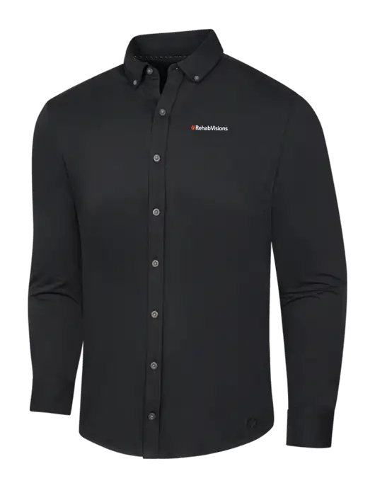 OGIO Blacktop Modern Code Stretch Button-Up Shirt w/RehabVisions Logo