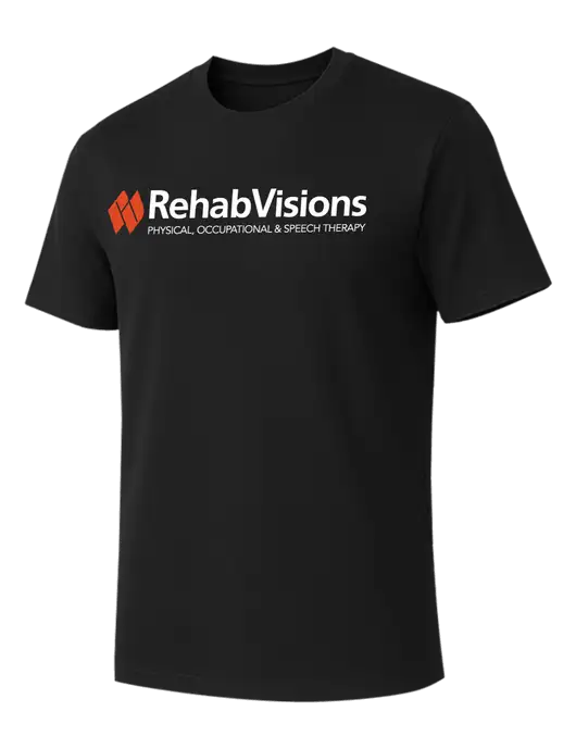 Allmade Deep Black Organic Cotton Tee w/RehabVisions Logo