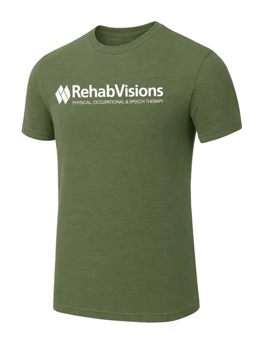 BELLA+CANVAS Military Green Triblend Short Sleeve Tee w/RehabVisions Logo