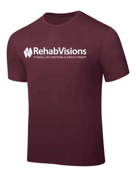 Maroon PosiCharge Competitor Tee w/RehabVisions Logo