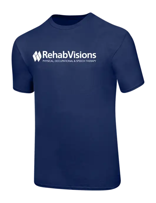 Ring Spun Navy 4.5 oz T-Shirt w/RehabVisions Logo