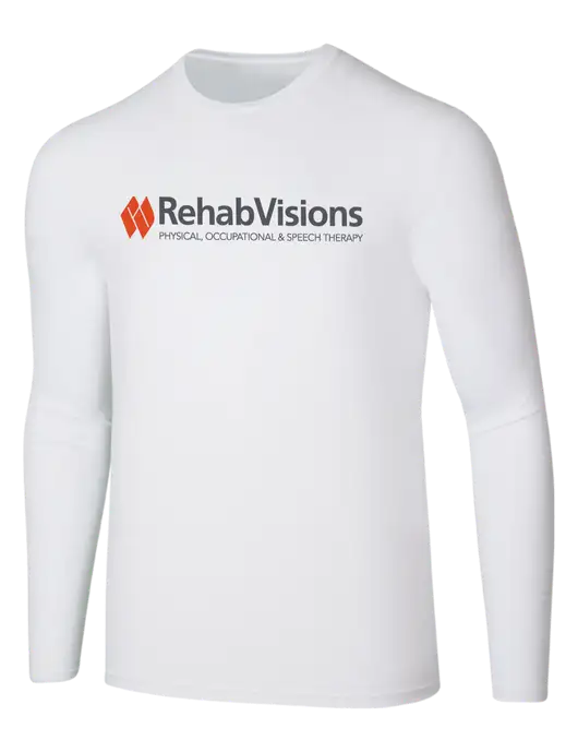 Seriously Soft White Long Sleeve T-Shirt w/RehabVisions Logo