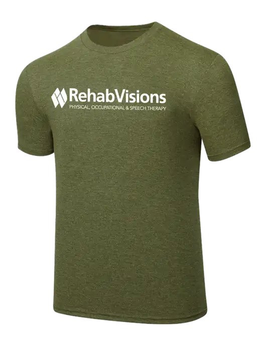 Simply Soft Military Green Frost 4.5oz Poly/Combed Ring Spun Cotton T-Shirt w/RehabVisions Logo