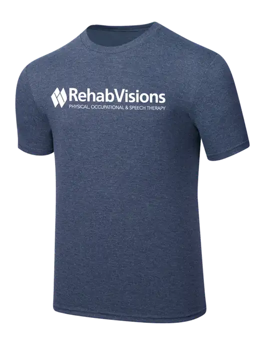 Simply Soft Navy Frost 4.5oz  Poly/Combed Ring Spun Cotton T-Shirt w/RehabVisions Logo