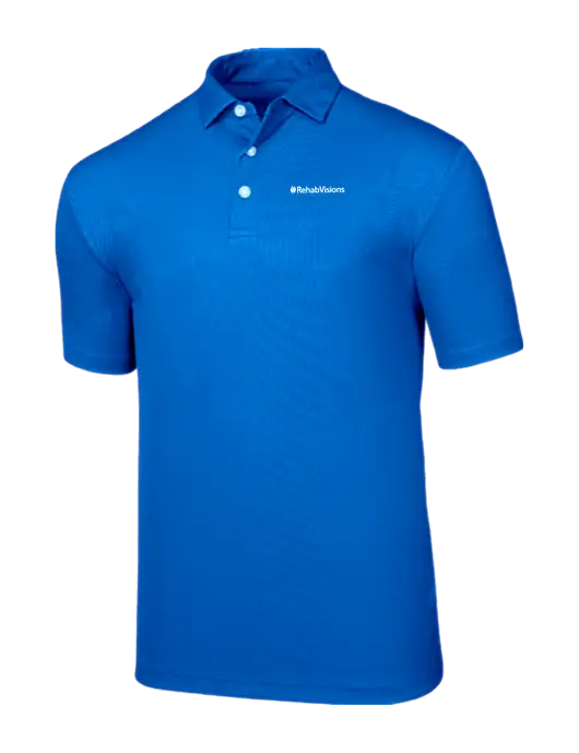 Callaway Birdseye Dark Carolina Blue Polo w/RehabVisions Logo