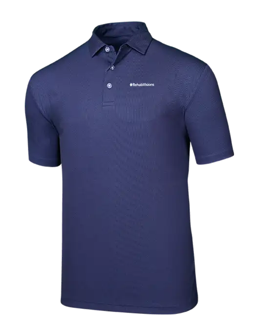 Callaway Birdseye Navy Polo w/RehabVisions Logo