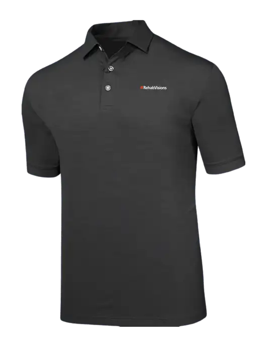 Callaway Black Fashion Tonal Polo w/RehabVisions Logo
