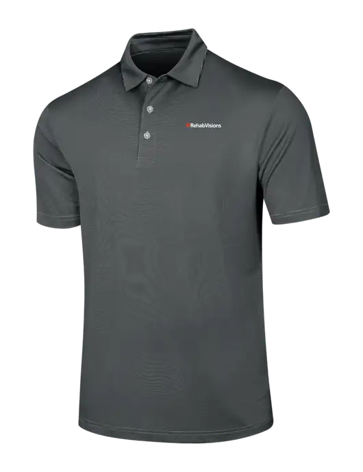 Callaway Black Fine Line Stripe Polo w/RehabVisions Logo