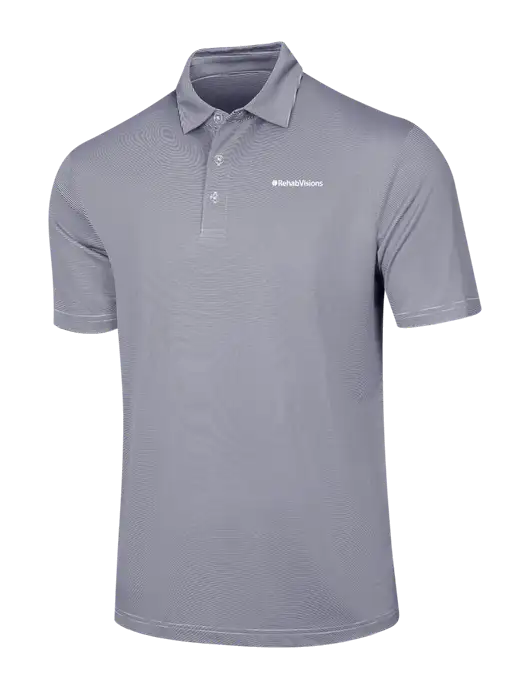 Callaway Navy Fine Line Stripe Polo w/RehabVisions Logo