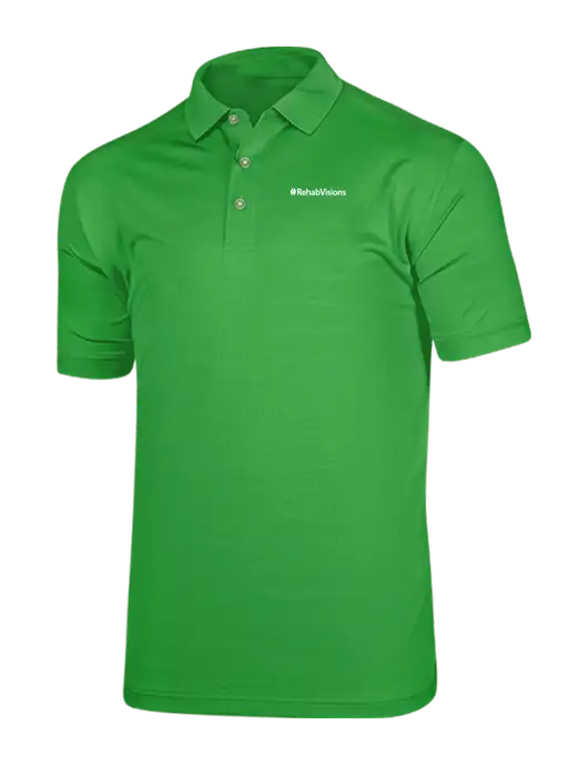 Callaway Vibrant Kelly Green Ventilated Polo w/RehabVisions Logo