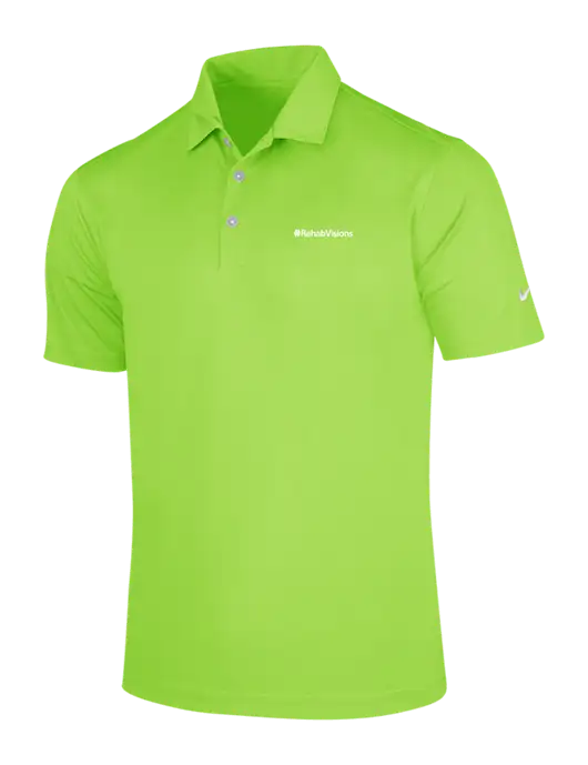 NIKE Light Kelly Green Dri-Fit Vertical Mesh Polo w/RehabVisions Logo