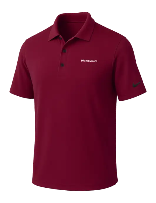 NIKE Cardinal Dri-Fit Micro Pique Polo w/RehabVisions Logo