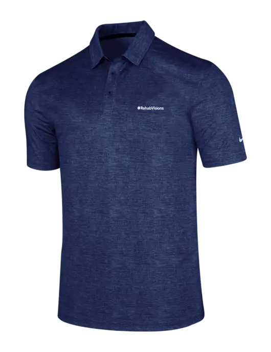 NIKE Blustery Dark Royal Dri-Fit Crosshatch Polo w/RehabVisions Logo