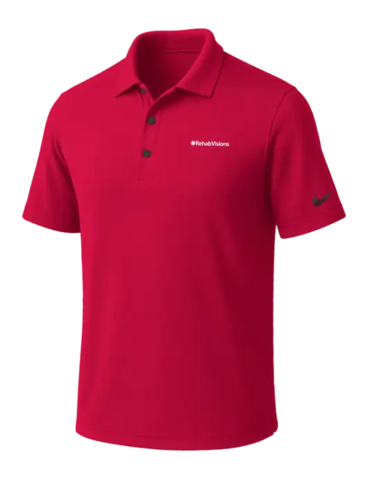 NIKE Red Dri-Fit Micro Pique Polo w/RehabVisions Logo