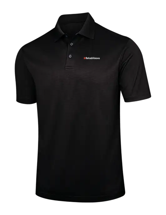 Black Performance Fine Jacquard Polo w/RehabVisions Logo