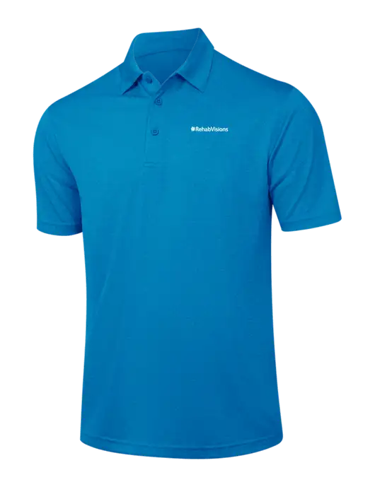 Sapphire Blue Heather Contender Polo w/RehabVisions Logo