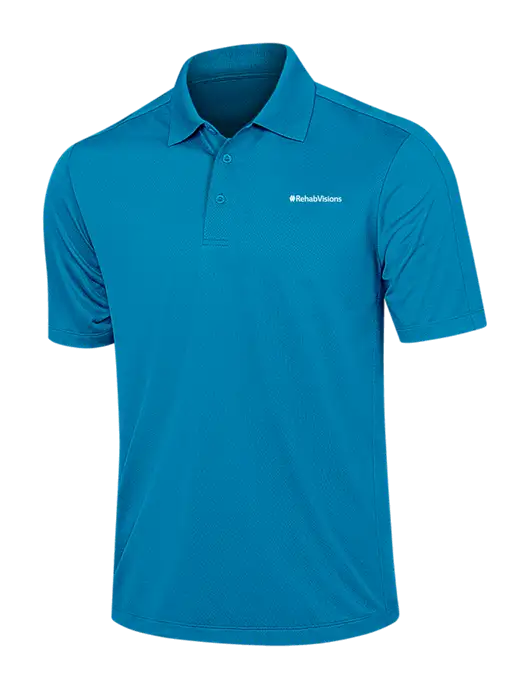 Sapphire Blue Diamond Textured Jacquard Polo w/RehabVisions Logo