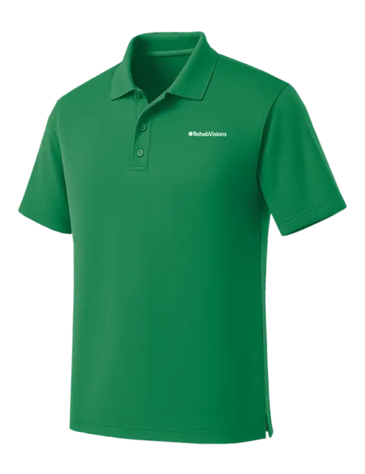 Kelly Green Dry Zone UV Micro Mesh Polo w/RehabVisions Logo