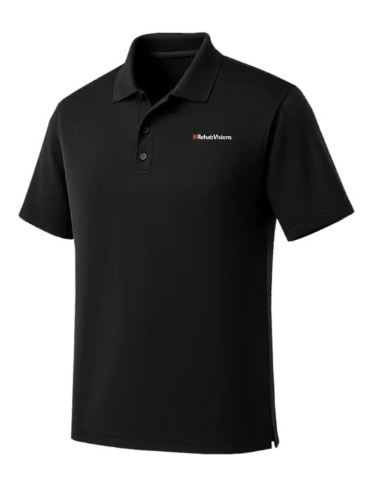 Black Dry Zone UV Micro Mesh Polo w/RehabVisions Logo