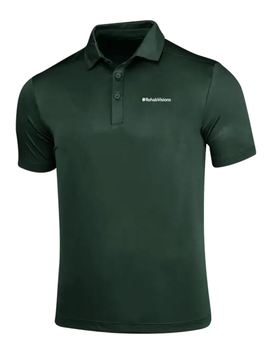 Forest Green Posi-UV Pro Polo w/RehabVisions Logo