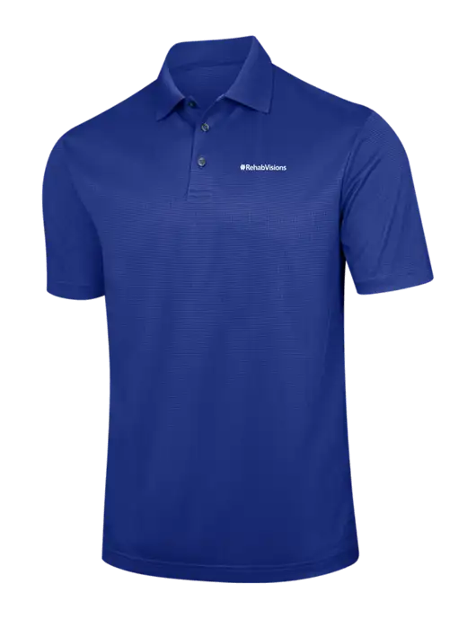 Dark Royal Blue Performance Fine Jacquard Polo w/RehabVisions Logo