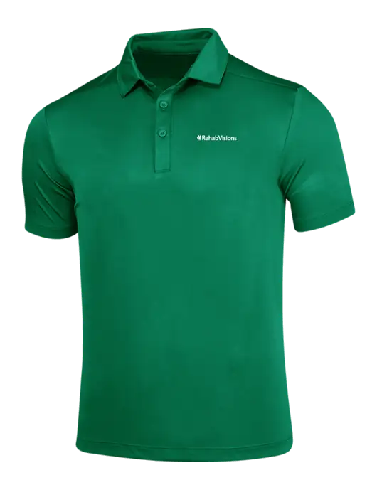 Kelly Green Posi-UV Pro Polo w/RehabVisions Logo