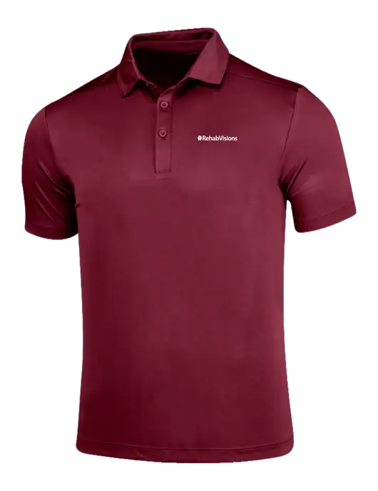 Maroon Posi-UV Pro Polo w/RehabVisions Logo