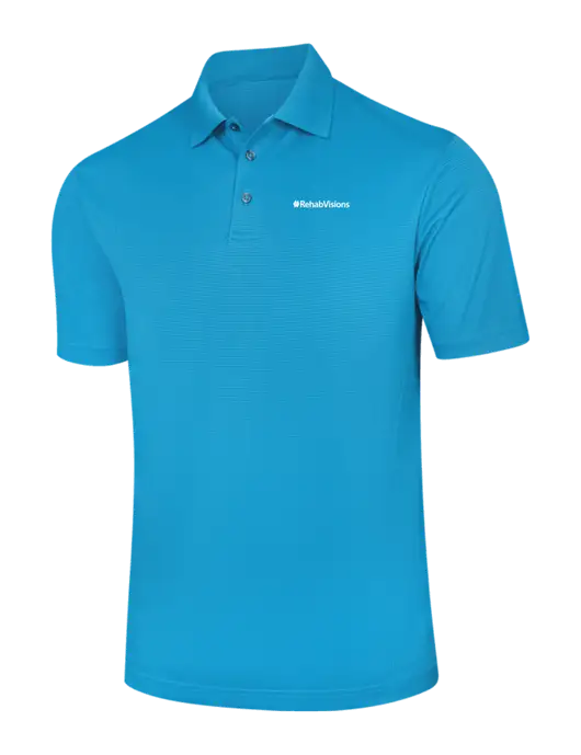 Carolina Blue Performance Fine Jacquard Polo w/RehabVisions Logo