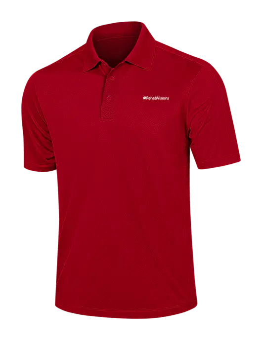 Red Diamond Textured Jacquard Polo w/RehabVisions Logo