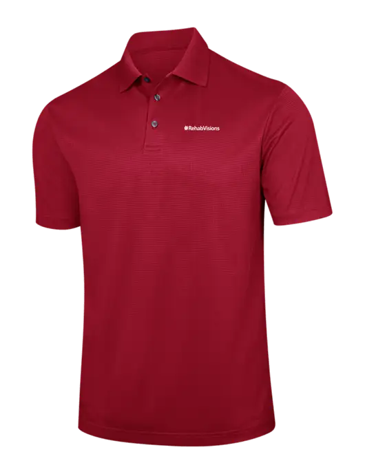Red Performance Fine Jacquard Polo w/RehabVisions Logo