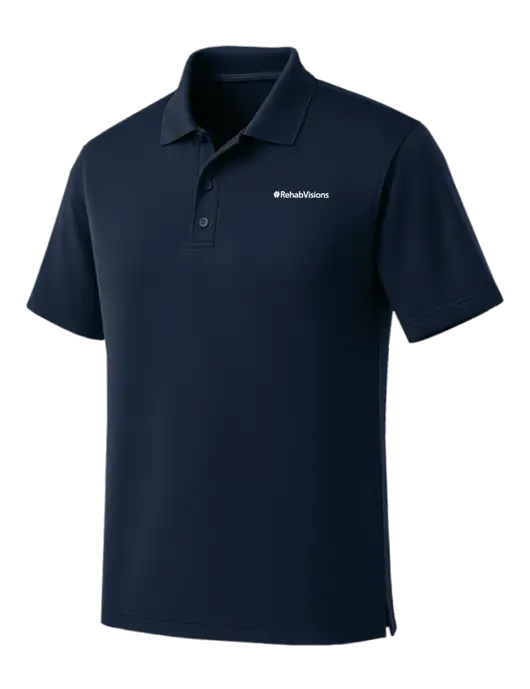 Dark Navy Dry Zone UV Micro Mesh Polo w/RehabVisions Logo