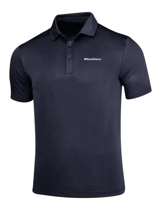 Navy Posi-UV Pro Polo w/RehabVisions Logo