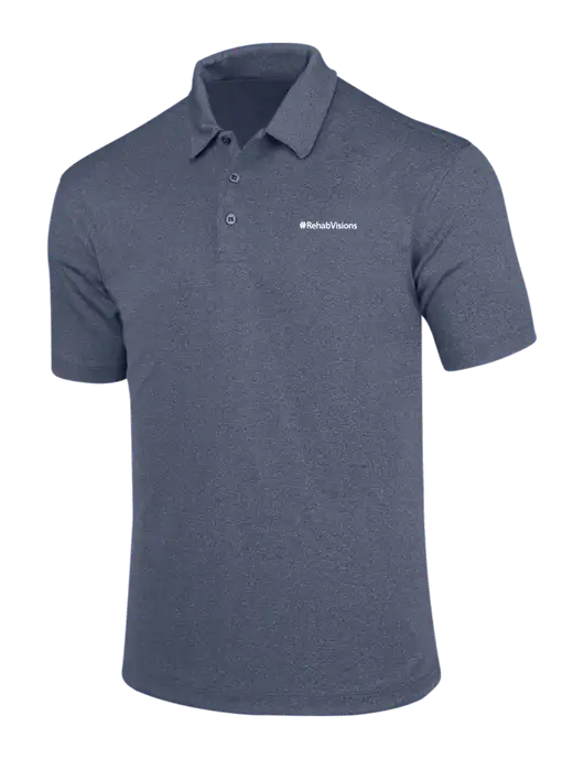 True Navy Trace Heather Polo w/RehabVisions Logo