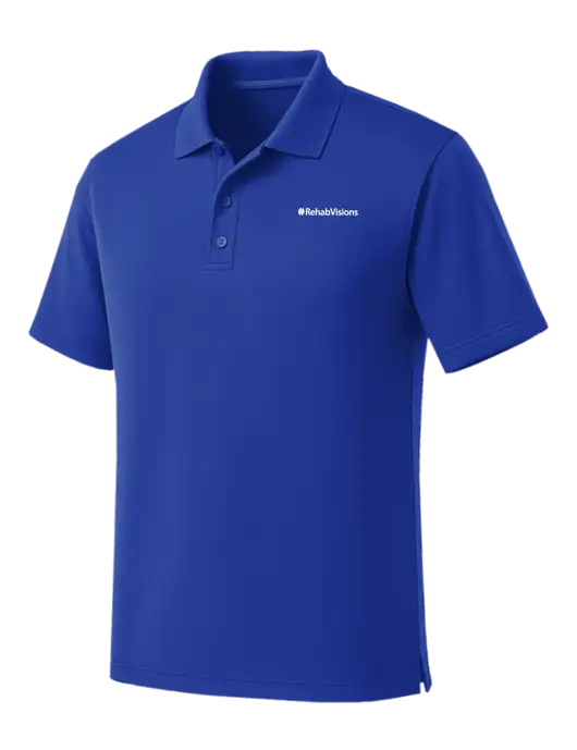 Dark Royal Dry Zone UV Micro Mesh Polo w/RehabVisions Logo