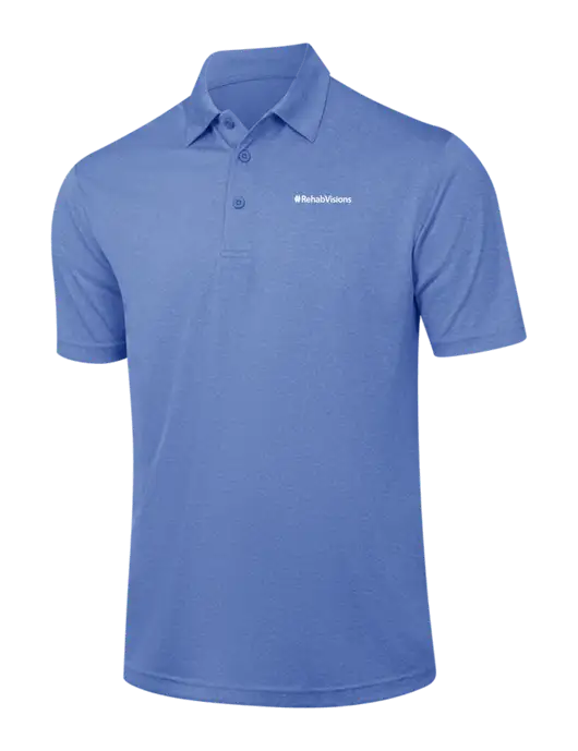 Royal Heather Contender Polo w/RehabVisions Logo