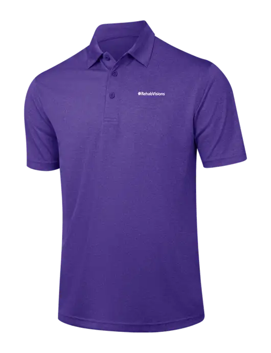 Purple Heather Contender Polo w/RehabVisions Logo