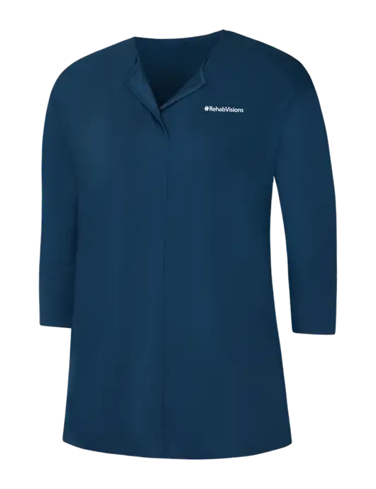 Dark Slate Blue Womens Concept 3/4 Sleeve Soft Split Neck Top w/RehabVisions Logo