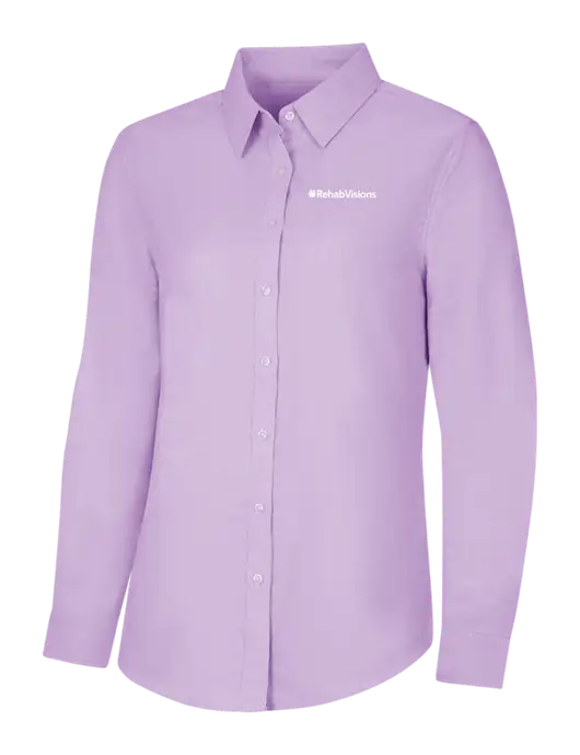 Soft Purple Womens SuperPro Oxford Shirt w/RehabVisions Logo