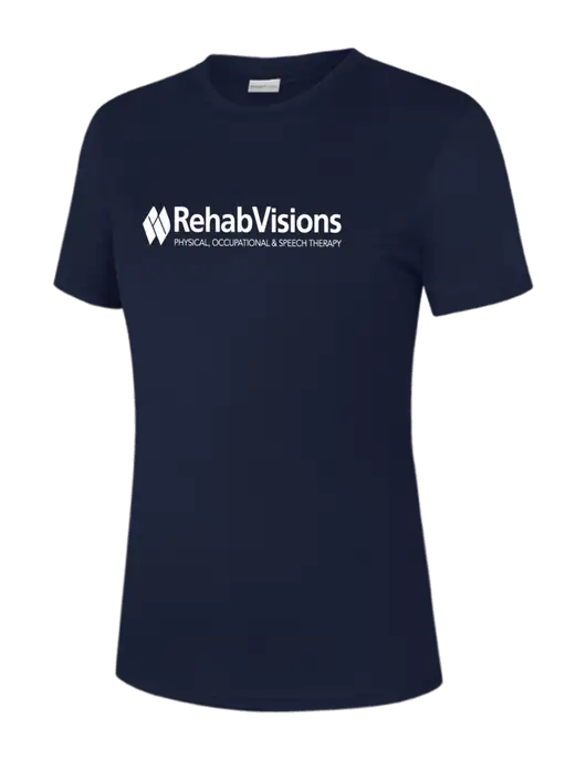 Womens Navy PosiCharge Competitor Tee w/RehabVisions Logo