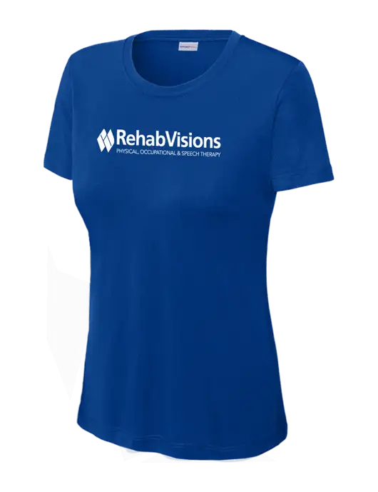 Womens Royal PosiCharge Competitor Tee w/RehabVisions Logo