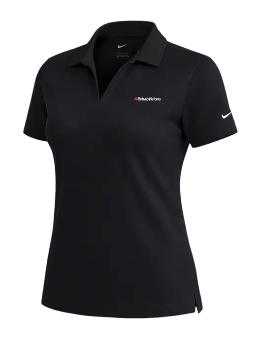 NIKE Black Womens Dri-Fit Micro Pique Polo w/RehabVisions Logo