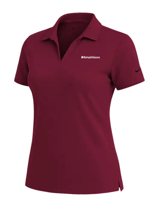 NIKE Cardinal Womens Dri-Fit Micro Pique Polo w/RehabVisions Logo