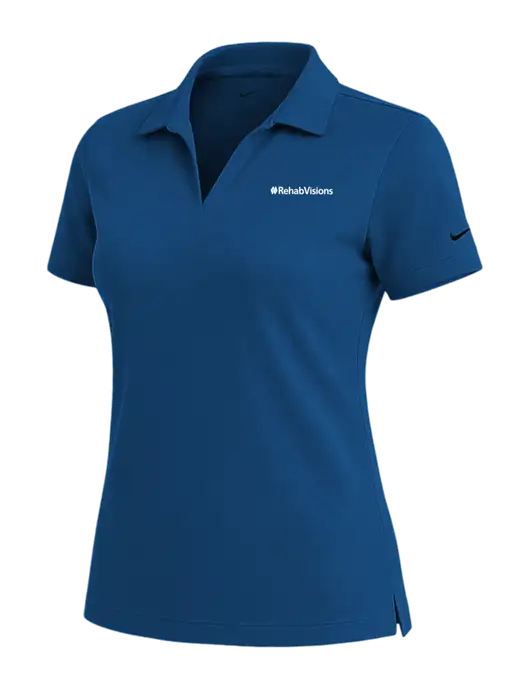 NIKE Dark Royal Womens Dri-Fit Micro Pique Polo w/RehabVisions Logo