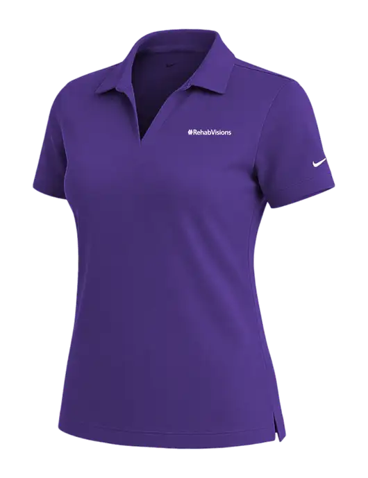NIKE Purple Womens Dri-Fit Micro Pique Polo w/RehabVisions Logo