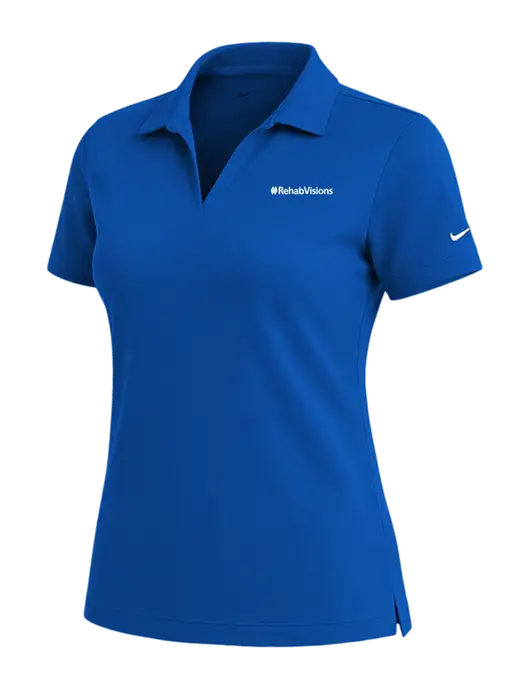 NIKE Royal Womens Dri-Fit Micro Pique Polo w/RehabVisions Logo